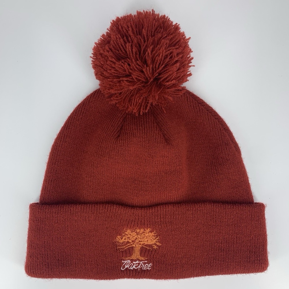 Oak Tree Country Club Beanie Golf Edmond OK OSFA Red Imperial Pom Knit Hat Cap